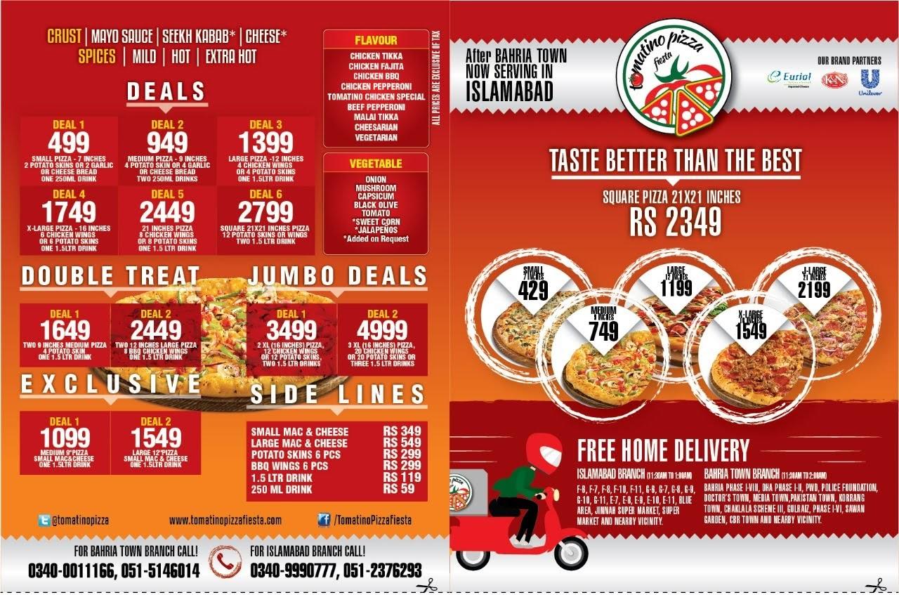 Tomatino Pizza Menu Find Pizza Menu Pizza Deals And Prices Around 
