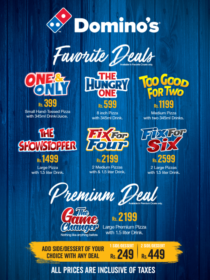 Domino's Pizza Saddar Cantt Lahore Menu Find Pizza Menu Pizza Deals